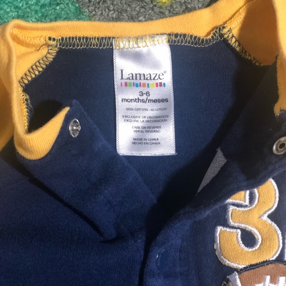 Lamaze Baby Boy Sleeper – Blue & Yellow | Football Embroidery | Size - Picture 4 of 5